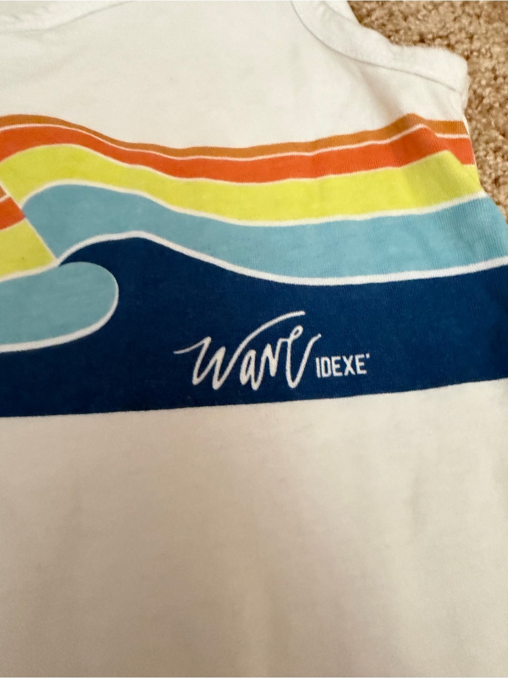 IDEXE Boys Graphic Wave Tank Top White Size 8/9 (134cm) - Picture 3 of 8